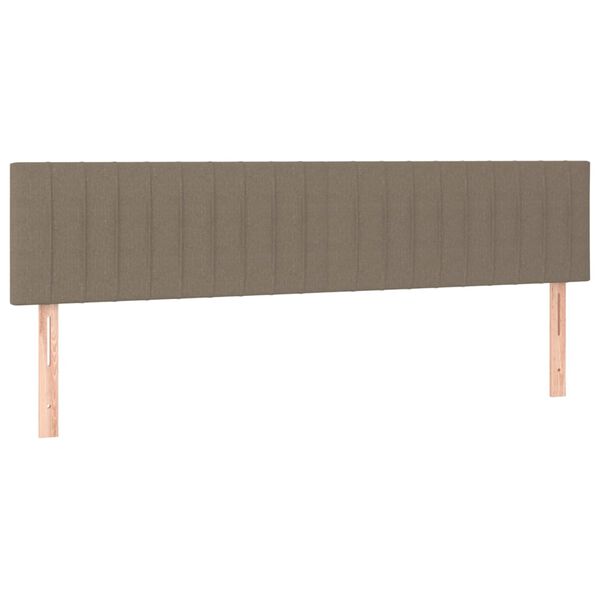 vidaXL Galvūgalis su LED, taupe spalvos, 160x5x78/88cm, audinys
