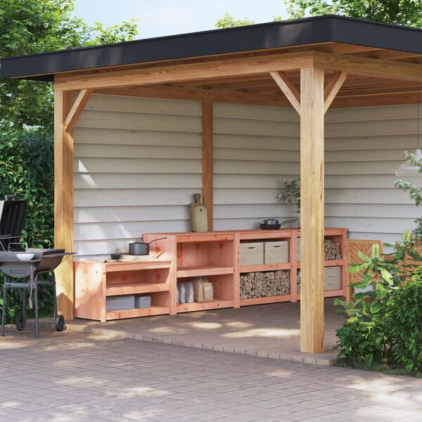 vidaXL Lauko virtuvės spintelės, 3vnt., douglas eglės medienos masyvas