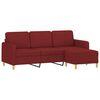 vidaXL Trivietė sofa su pakoja, raudonojo vyno spalvos, 180cm, audinys
