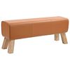 vidaXL suoliukas 110 x 30 x 45 cm Tikra oda Ruda