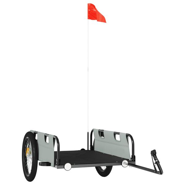 vidaXL Dviračio priekaba, pilkos spalvos, oksfordo audinys ir geležis