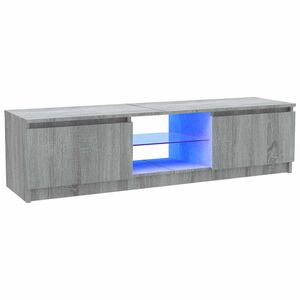 vidaXL TV spintelė su LED ap&scaron;vietimu, pilka ąžuolo, 120x30x36cm