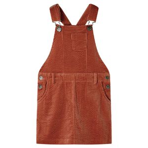 vidaXL Vaiki&scaron;kas kombinezonas-suknelė, smėlio spalvos, velvetas, 104 dydžio