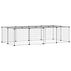 vidaXL Augintinių narvas, 20 segmentų, juodas, 140x70x35cm, plienas
