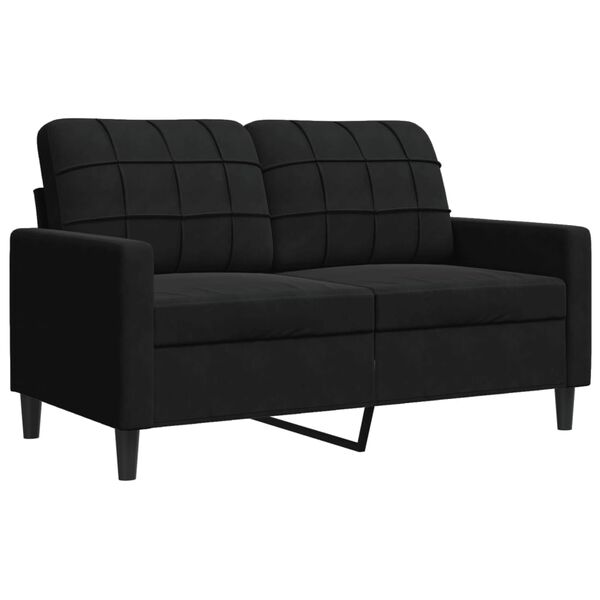 vidaXL Dvivietė sofa, juodos spalvos, 120cm, aksomas