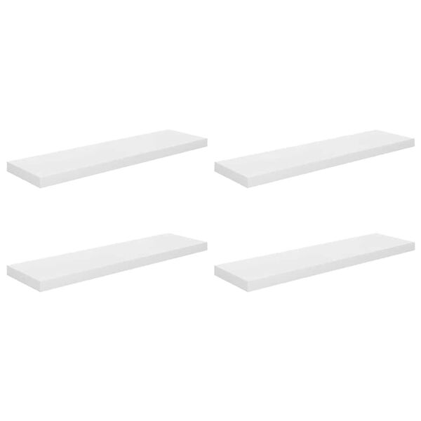 vidaXL Pakabinamos lentynos, 4vnt., baltos, 90x23,5x3,8cm, MDF