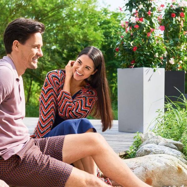 LECHUZA Lovelis CANTO Stone 40 High ALL-IN-ONE, akmens pilkos spalvos