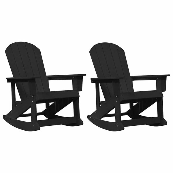 vidaXL Adirondack sūpynės kėdės 2 pcs Juoda HDPE