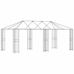 vidaXL Paviljono rėmas be paviljono audinio 6 x 3 m Juoda Plienas