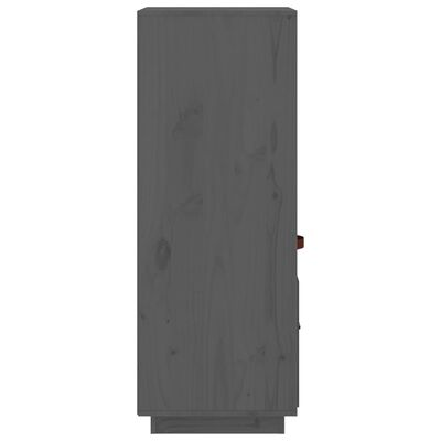 vidaXL Komoda, pilka, 34x40x108,5cm, pušies medienos masyvas