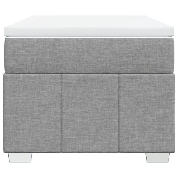 vidaXL Lova su spyruoklėmis ir čiužiniu, pilka, 90x190 cm, audinys