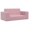 vidaXL Dvivietė vaiki&scaron;ka sofa, rožinės spalvos, mink&scaron;tas pliu&scaron;as