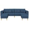 vidaXL Sofa su pagalve 3 pcs Mėlyna audinys