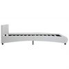 vidaXL Lovos rėmas su LED, baltos spalvos, 160x200cm, dirbtinė oda