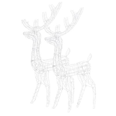 vidaXL Kalėdinės dekoracijos elniai, 2vnt., 120cm, akrilas, šilti