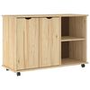 vidaXL Ratuotas kabinetas Ruda 100 x 39 x 65,5 cm Kietas pu&scaron;ies medis