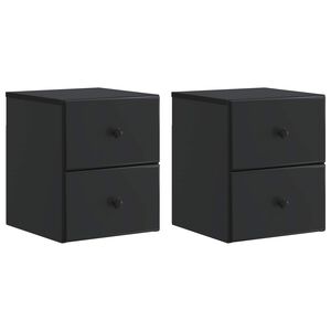 vidaXL Sieninis naktinis staliukas 2 vnt. Juoda 34,5 x 33 x 40 cm