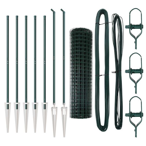 vidaXL Tvora su stulpais Žalia 1 x 10 m Plienas