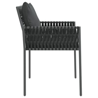 vidaXL Sodo kėdės su pagalvėmis, 4vnt., juodos, 54x61x83cm, ratanas