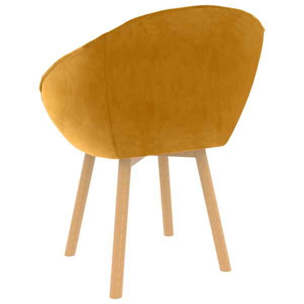 vidaXL Valgomojo kėdės, 2vnt., geltonos spalvos, aksomas