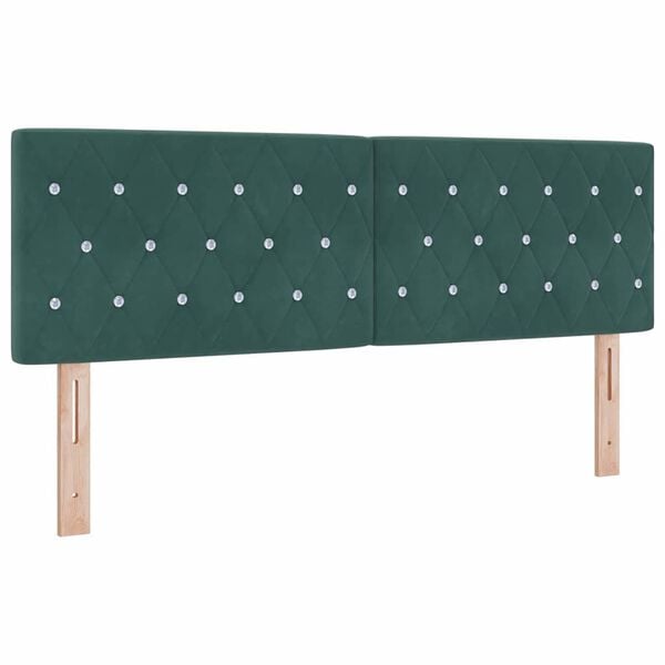 vidaXL Kiemas lova su čiužiniu Tamsiai žalia 200 x 140 cm Aksomas