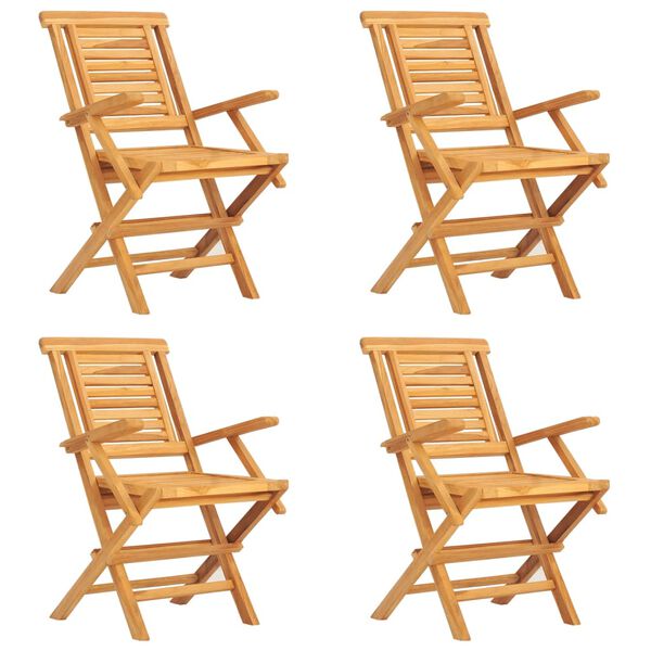 vidaXL Sodo valgomojo baldų komplektas, 5 dalių, tikmedžio masyvas