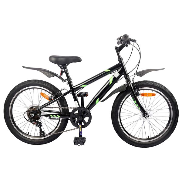 vidaXL Vaikų Dviratis 24 Colių 6-Speed 8-12 metų Juoda