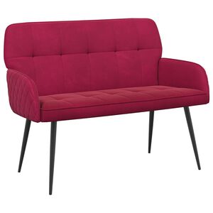 vidaXL Dvivietė sofa su metalinėmis kojelėmis 2 vietos Vyno raudona