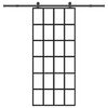 vidaXL Stumdomos durys su įrangos rinkiniu, 90x205cm, ESG ir aliuminis