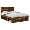 vidaXL Lovos rėmas Rūkyta ąžuolas 140 x 190 cm Kietos pu&scaron;ies mediena