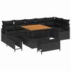vidaXL Sodo Sofų Rinkinys su pagalve 9 pcs Juoda Poli ratanas