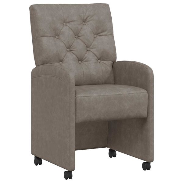 vidaXL Valgomojo Kėdės su Ratukais 2 pcs Pilka 58 x 67 x 97 cm