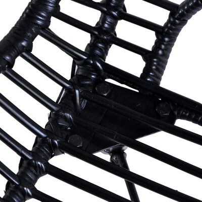 vidaXL Valgomojo kėdės, 6vnt., juodos spalvos, natūralus ratanas