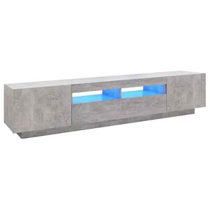 vidaXL Televizoriaus spintelė su LED, betono pilka, 200x35x40cm