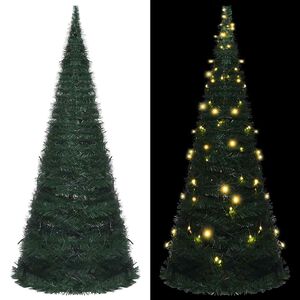 vidaXL I&scaron;skleidžiama ap&scaron;viesta dirbtinė Kalėdų eglutė, žalia, 150cm