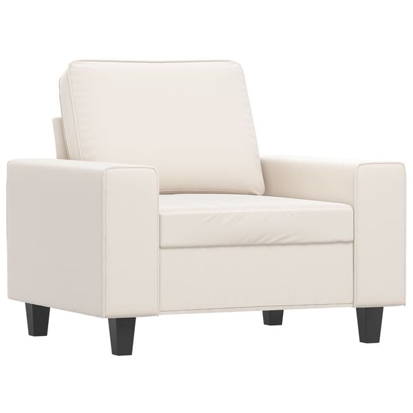 vidaXL Krėslas su pakoja, smėlio spalvos, 60cm, mikropluo&scaron;to audinys