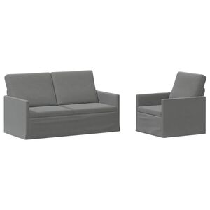 vidaXL Sofos komplektas 2 pcs Tamsiai pilka Aksomas