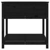 vidaXL Lovelis su lentyna, juodas, 82,5x82,5x81cm, pušies masyvas