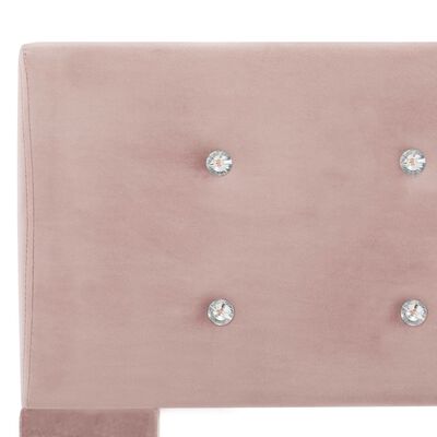 vidaXL Lova su čiužiniu, rožinės spalvos, 90x200 cm, aksomas