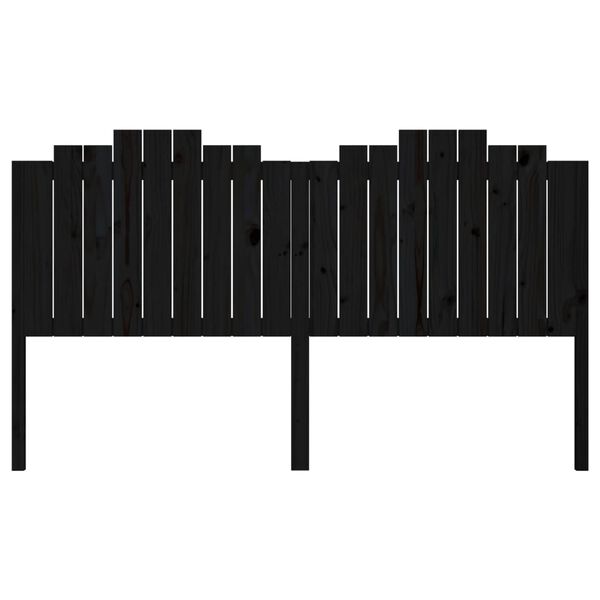 vidaXL Lovos galvūgalis, juodas, 186x4x110cm, pu&scaron;ies medienos masyvas