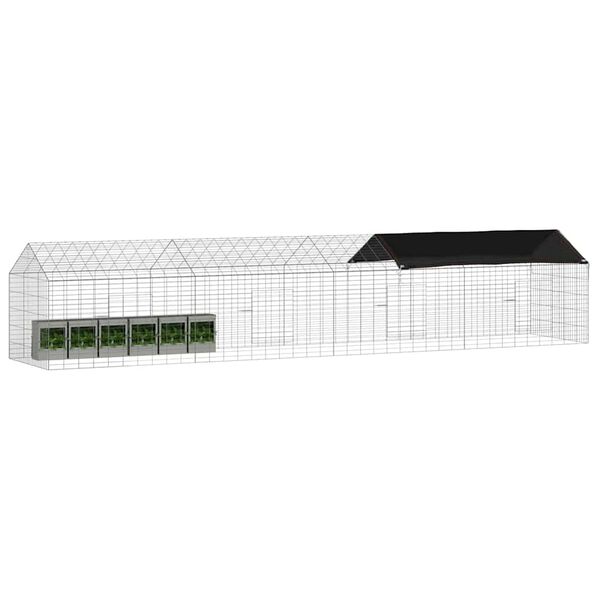 vidaXL Triu&scaron;ių narvas Sidabro 400 x 78 x 78 cm Cinkuota plienas