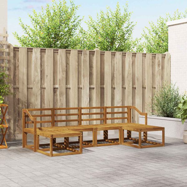 vidaXL Lauko sofos komplektas 6 pcs Natūrali Apdirbta mediena