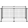 vidaXL Augintinių narvas, 8 segmentai, juodas, 35x35cm, plienas