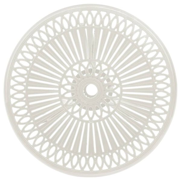 vidaXL Sodo staliukas, baltos spalvos, 62x62x65cm, lietas aliuminis