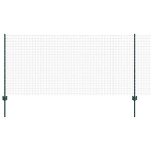 vidaXL Suvirintas vielos tvora su stulpeliais 50 x 1 m Žalia Tinklelis