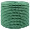 vidaXL Medvilninė virvė 12 mm 250 m Žalia 100% Medvilnė