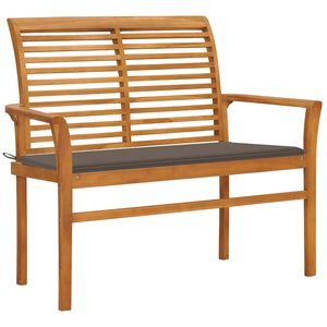 vidaXL Sodo suoliukas su taupe spalvos pagalvėle, 112cm, tikmedis
