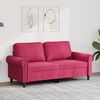 vidaXL Dvivietė sofa, raudonojo vyno spalvos, 140cm, aksomas