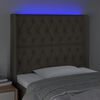 vidaXL Galvūgalis su LED, taupe spalvos, 103x16x118/128cm, audinys