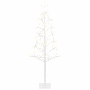 vidaXL LED girliandų Kalėdų eglutė Balta 18 x 18 x 120 cm Plienas